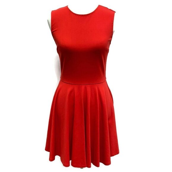 Diane Von Furstenberg Red Sleeveless Skater Dress - Picture 1 of 3
